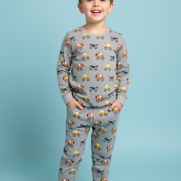 Grey Car Print Kids Pajama Bottom – Comfortable and Cute Sleepwear - Picture 2 of 4